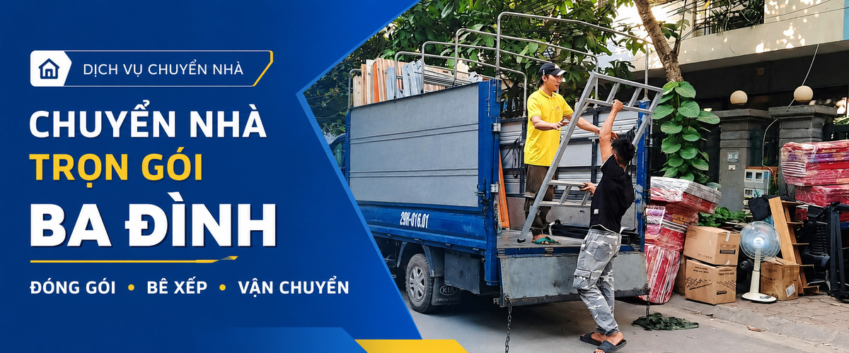 Chuyển nhà trọn gói Ba Đình - xe vận chuyển và đồ đạc chờ bốc xếp