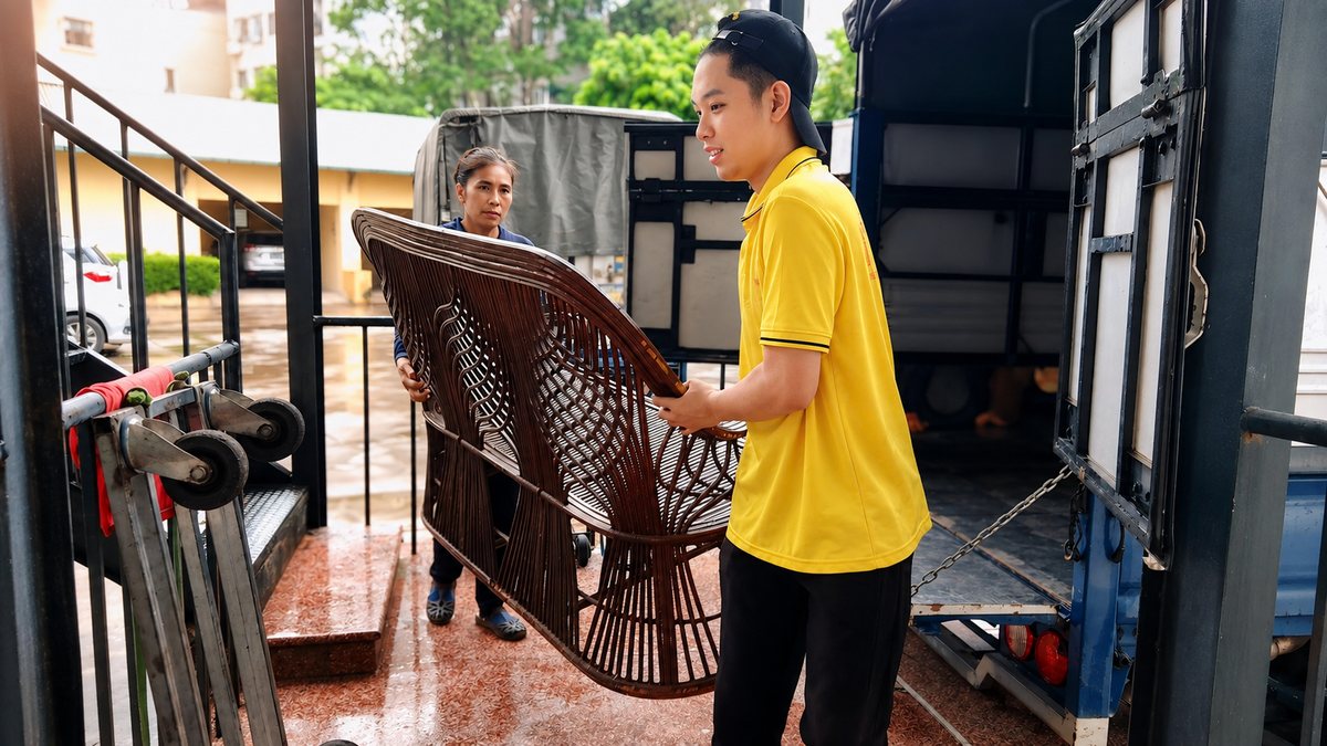 Chuyển nhà trọn gói Đống Đa - bê ghế ra xe