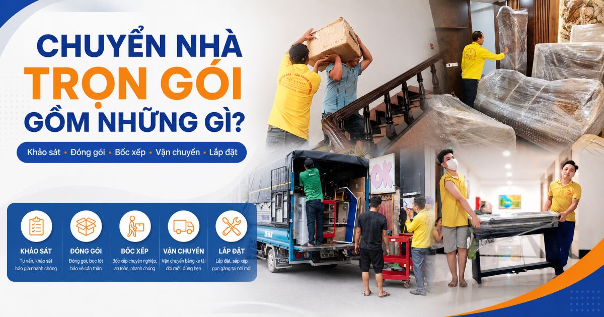 Các công việc trong dịch vụ chuyển nhà trọn gói