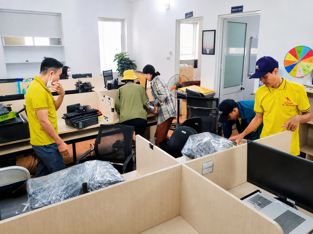 Tháo lắp bàn làm việc và sắp xếp nội thất khi chuyển nhà Thanh Xuân